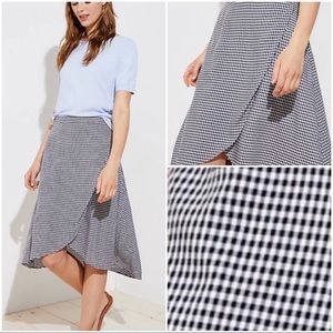 “NEW” LOFT Gingham Faux Wrap Style Dress Sz 12